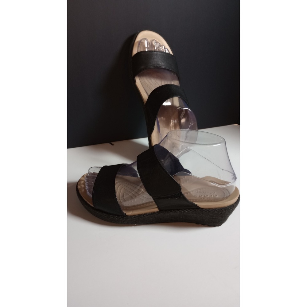 Womens Dual Crocs Comfort Wedge Sandels Size 9